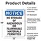Signmission No Storage Of Hazardous Or Flammable OSHA Notice Sign, Plastic, 12in W x 18in L, 2PK OS-2PACK-NS-P-1218-V-14862 - alternate 6